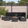 vidaXL Gartensofa-set mit Kissen 7 pcs Schwarz Poly Rattan