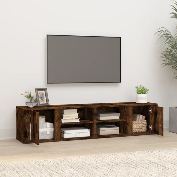 vidaXL TV-Schr&auml;nke 2 Stk. R&auml;uchereiche 80x31,5x36 cm Holzwerkstoff
