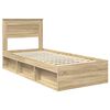 vidaXL Bettrahmen Sonoma-Eiche 90 x 200 cm Massives Kiefernholz
