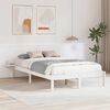 vidaXL Bettrahmen Wei&szlig; 135 x 190 cm Massives Kiefernholz