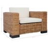 vidaXL 3-tlg. Sofagarnitur mit Auflagen Natur Rattan
