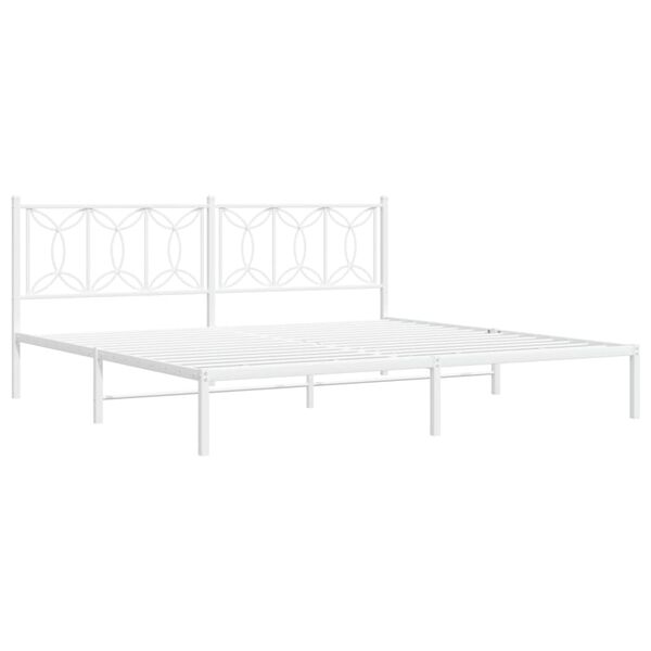 vidaXL Bettgestell mit Kopfteil Metall Wei&szlig; 200x200 cm