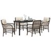 vidaXL Garten Essgruppe mit Kissen 5 pcs Braun Poly-Rattan