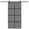 vidaXL Schiebet&uuml;r mit Beschlag Schwarz 102,5x205 cm Hartglas