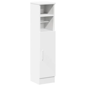 vidaXL Badezimmerschrank mit Rollenhalter Wei&szlig; 20,5x22x90 cm