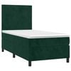 vidaXL Boxspringbett mit Matratze & LED Dunkelgr&uuml;n 100x200 cm Samt