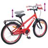 vidaXL Kinderfahrrad 18 Zoll f&uuml;r 5-7 Jahre alt Rot