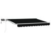vidaXL Manueller Markisenrahmen mit LEDs Schwarz und Wei&szlig; 3,5 x 2,5 m