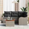 vidaXL Garten-Sofa-Set 5 pcs Grau Poly Rattan