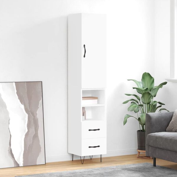 vidaXL Highboard Wei&szlig; 34,5x34x180 cm Holzwerkstoff