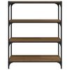 vidaXL B&uuml;cherregal Braun Eichen-Optik 80x33x100 cm Holzwerkstoff Stahl