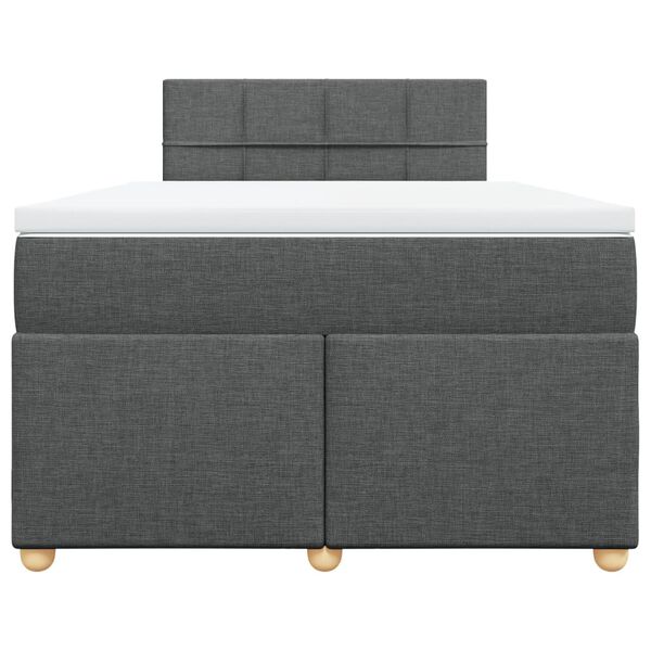 vidaXL Boxspringbett mit Matratze Dunkelgrau 120x200 cm Stoff