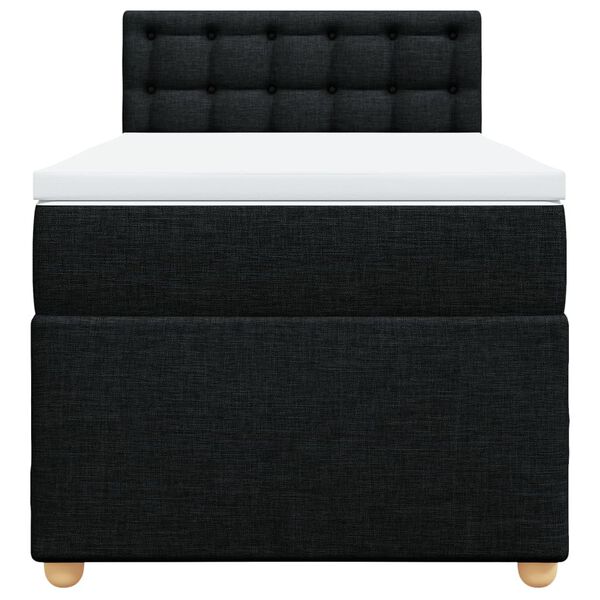 vidaXL Boxspringbett mit Matratze Schwarz Stoff