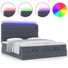 vidaXL Ottoman-Bett mit Matratzen & LEDs Dunkelgrau 200x200 cm Samt