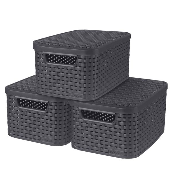 Curver Aufbewahrungsboxen mit Deckel 3 Stk. Style S 6L Anthrazit