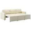 vidaXL Modulares 3-Sitzer Schlafsofa Creme Kunstleder