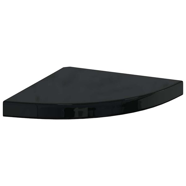 vidaXL Eck-Schweberegal Hochglanz-Schwarz 35x35x3,8 cm MDF