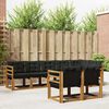 vidaXL Outdoor-Sofagarnitur mit Kissen 8 pcs Nat&uuml;rlich und Schwarz