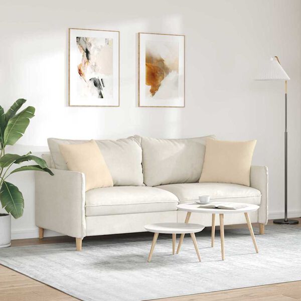 vidaXL Sofakissen 2 St&uuml;ck Creme 45 x 45 cm Stoff