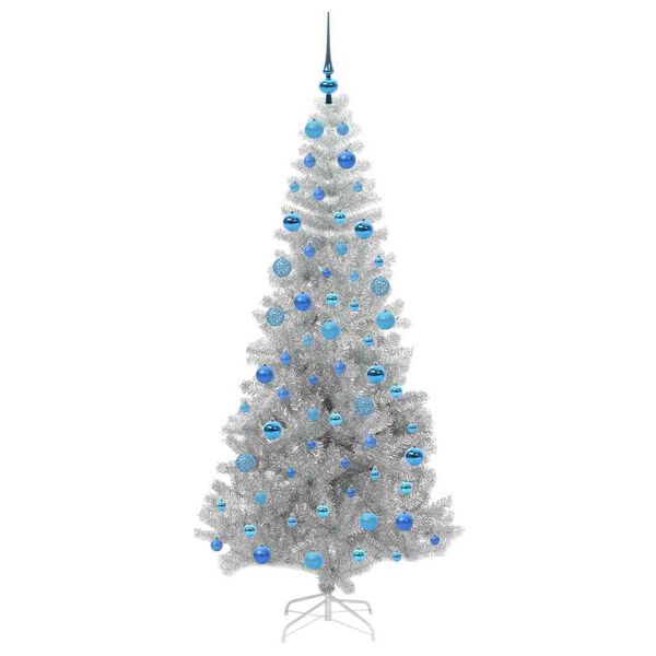 vidaXL Weihnachtsbaum mit 300 LEDs mit Ständer Silber 180 cm Haustier