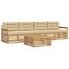 vidaXL Outdoor-Sofagarnitur 5 stk. Wei&szlig; und Beige Massivholz Akazie