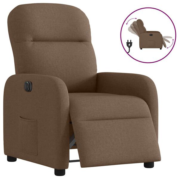 vidaXL Relaxsessel Elektrisch Braun Stoff