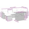 vidaXL 7-tlg. Garten-Sofagarnitur mit Kissen Beige Poly Rattan