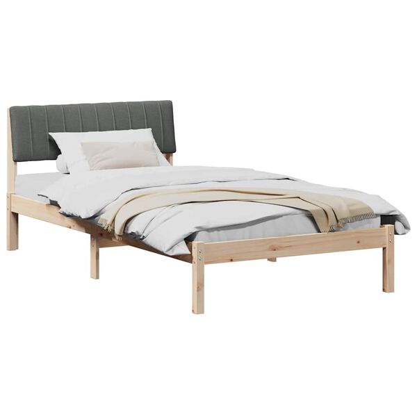 vidaXL Bettgestell Braun und Dunkelgrau 100 x 200 cm Massivholz Kiefer