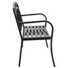 vidaXL Gartenbank mit Tisch Schwarz 120 cm Stahl