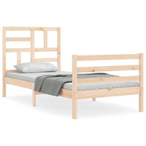 vidaXL Massivholzbett mit Kopfteil 100x200 cm
