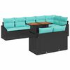 vidaXL Gartensofa-set 9 stk. 8-Sitzanzahl Schwarz und T&uuml;rkis