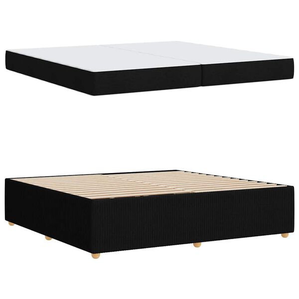 vidaXL Bettrahmen mit Matratze Schwarz 200 x 200 cm Stoff