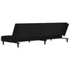 vidaXL Schlafsofa 2-Sitzer mit 2 Kissen & Hocker Schwarz Samt