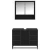 vidaXL Badezimmerm&ouml;bel-Set 2 pcs Schwarz Eichen-Optik Holzwerkstoff