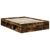 vidaXL Bettrahmen Ger&auml;ucherte Eiche 140 x 190 cm Massives Kiefernholz