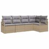 vidaXL Sofa Set 5 Stk. Beige [Synthetisch]: Poly Rattan