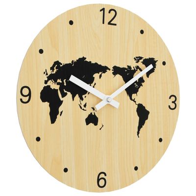 vidaXL Wanduhr Gelb und Schwarz Ø30 cm Holzwerkstoff