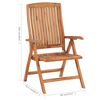 vidaXL Verstellbare Gartenst&uuml;hle mit Auflagen 6 Stk. Massivholz Teak