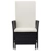 vidaXL 3-tlg. Garten-Lounge-Set mit Kissen Poly-Rattan Schwarz