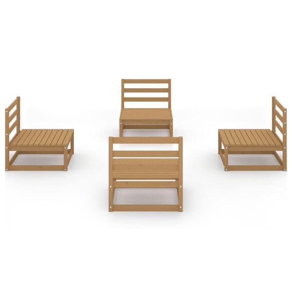 vidaXL 4-tlg. Garten-Lounge-Set Honigbraun Massivholz Kiefer