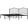 vidaXL Bettgestell mit Kopfteil Metall Schwarz 160x200 cm