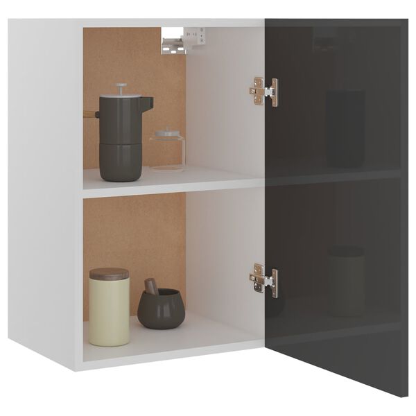 vidaXL H&auml;ngeschrank Hochglanz-Grau 39,5x31x60 cm Holzwerkstoff