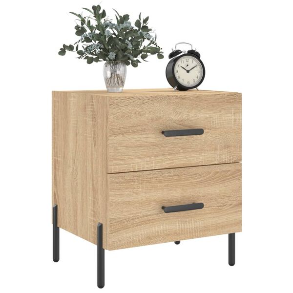 vidaXL Nachttische 2 Stk. Sonoma-Eiche 40x35x47,5 cm Holzwerkstoff