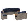 vidaXL 8-tlg. Garten-Sofagarnitur mit Kissen Grau Poly Rattan