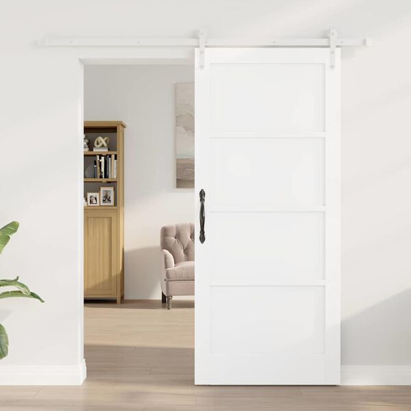 vidaXL Schiebet&uuml;r ORKDAL Wei&szlig; 86 x 198,5 cm Massives Kiefernholz