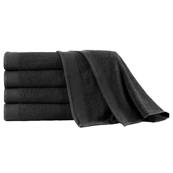 vidaXL Badetuch-Set 5-tlg. Baumwolle 450 g/m&sup2; 100x150 cm Schwarz