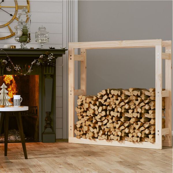 vidaXL Kaminholzregal 100x25x100 cm Massivholz Kiefer