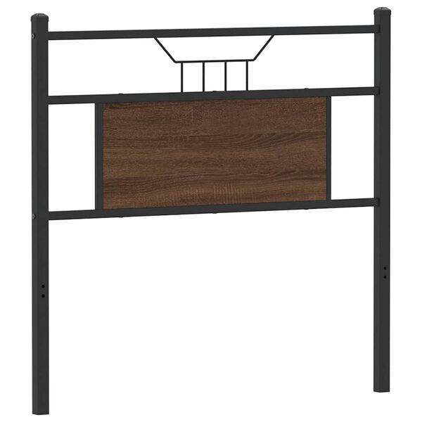 vidaXL Kopfteil Braun Eichen-Optik 90 cm Holzwerkstoff und Stahl