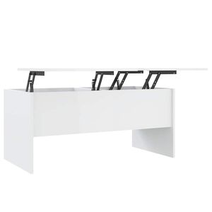 vidaXL Couchtisch Hochglanz-Wei&szlig; 102x50,5x46,5 cm Holzwerkstoff