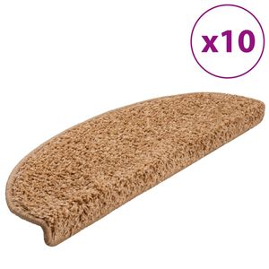 vidaXL Stufenmatten 10 Stk. 65x21x4 cm Beige Halbrund Gro&szlig;